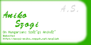 aniko szogi business card